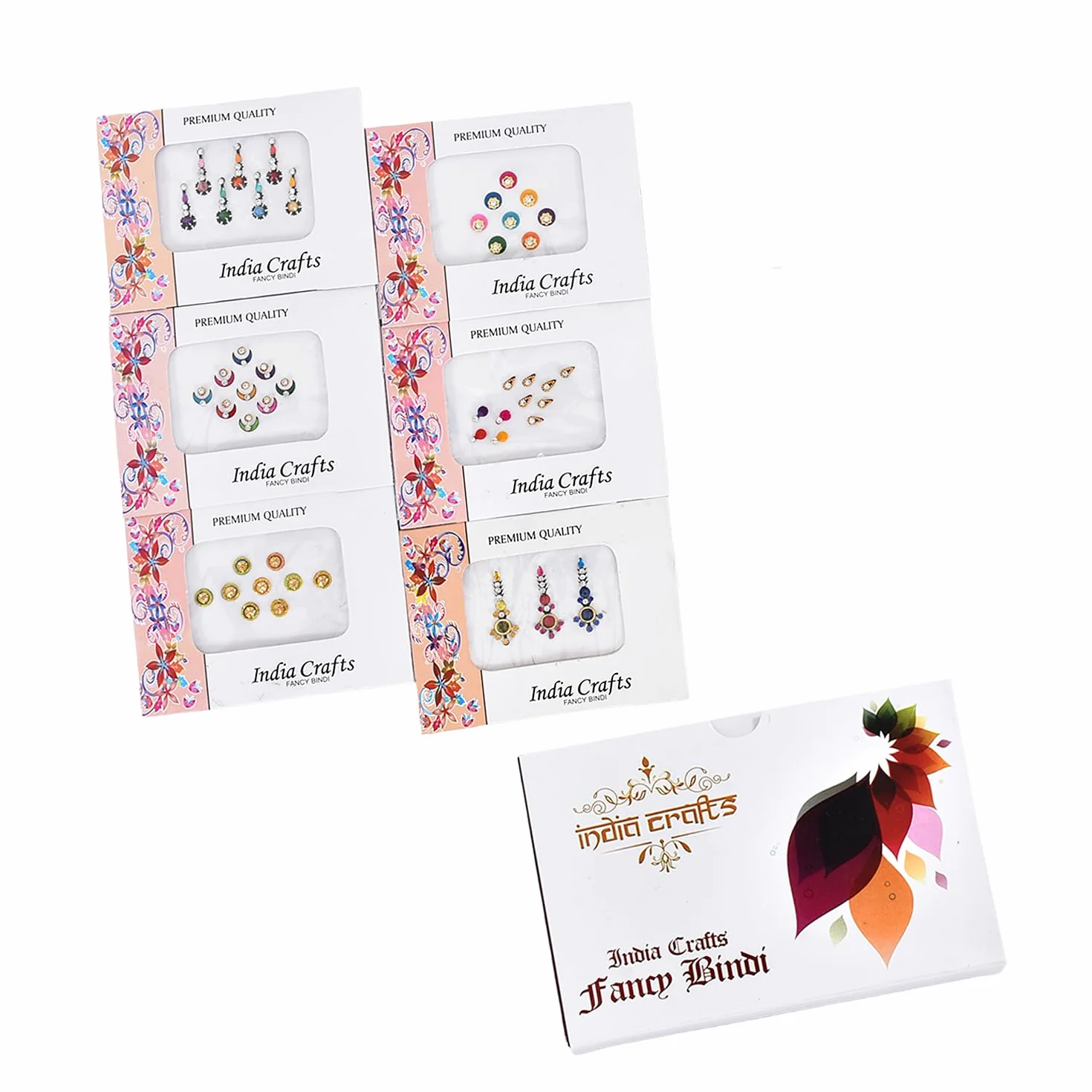 Bindi multicolori, gioielli indiani adesivi per il viso, tika per la fronte, 12 confezioni