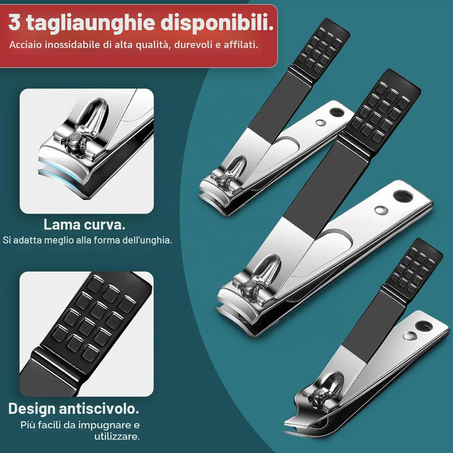 Set Manicure Professionale 18 Pezzi Kit Pedicure con Borsa da Viaggio