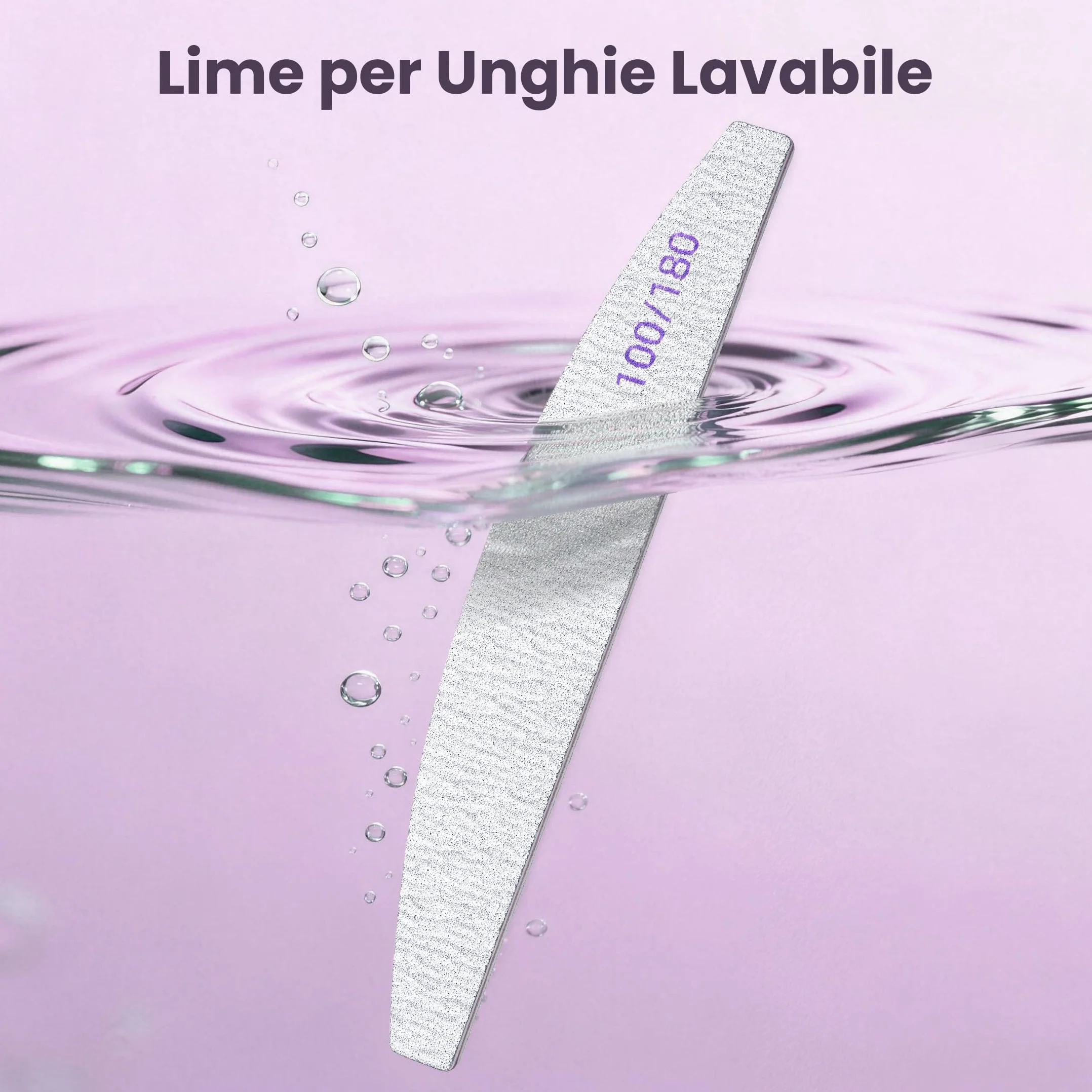 Lima per Unghie 100 180 Grana Doppia Faccia, Kit Riutilizzabile per Manicure in Gel, Set Professionale 20 Pezzi