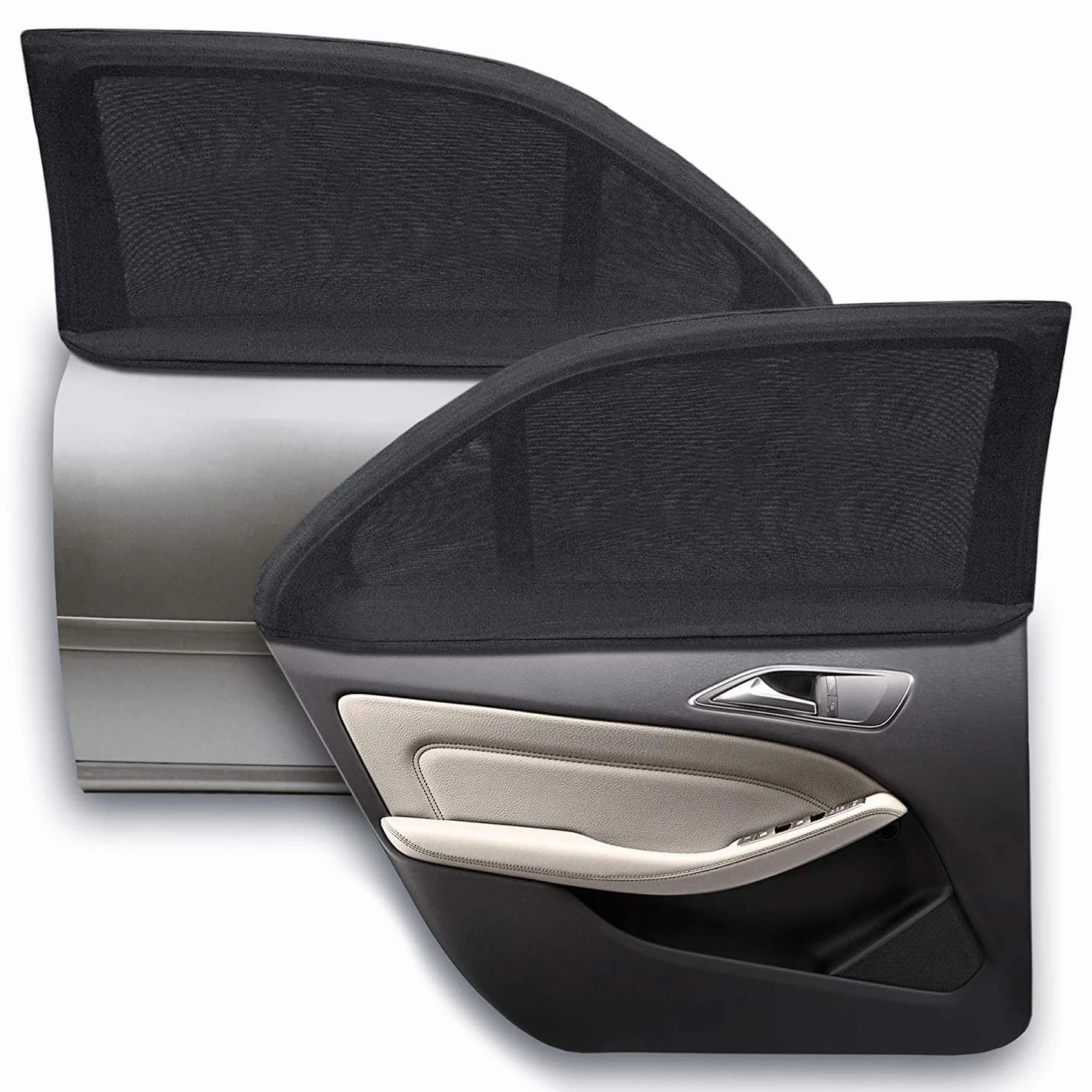 Tendine Parasole Auto 2 Pezzi Anti-Zanzara Protegge Bambini Animali Domestici Universali Finestrini Laterali XL