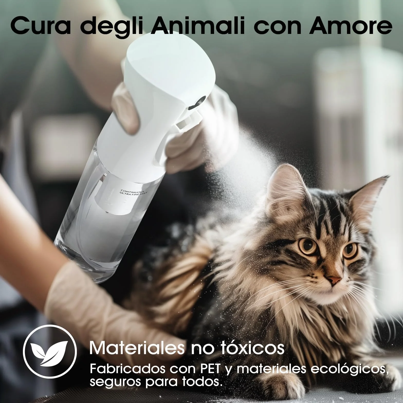 FLAIROSOL Flacone Spray Nebulizzatore per Capelli Ricci 300ml, Spruzzino Acqua Continua Fine Ricaricabile
