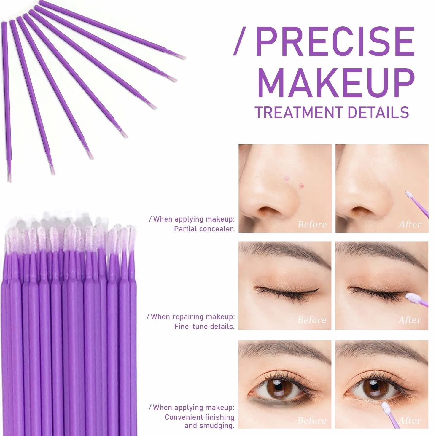 150 pezzi di bastoncini per mascara usa e getta, pennelli per labbra e micro pennelli per applicatori, kit di strumenti di bellezza per il trucco, dettagli per sopracciglia, labbra e trucco