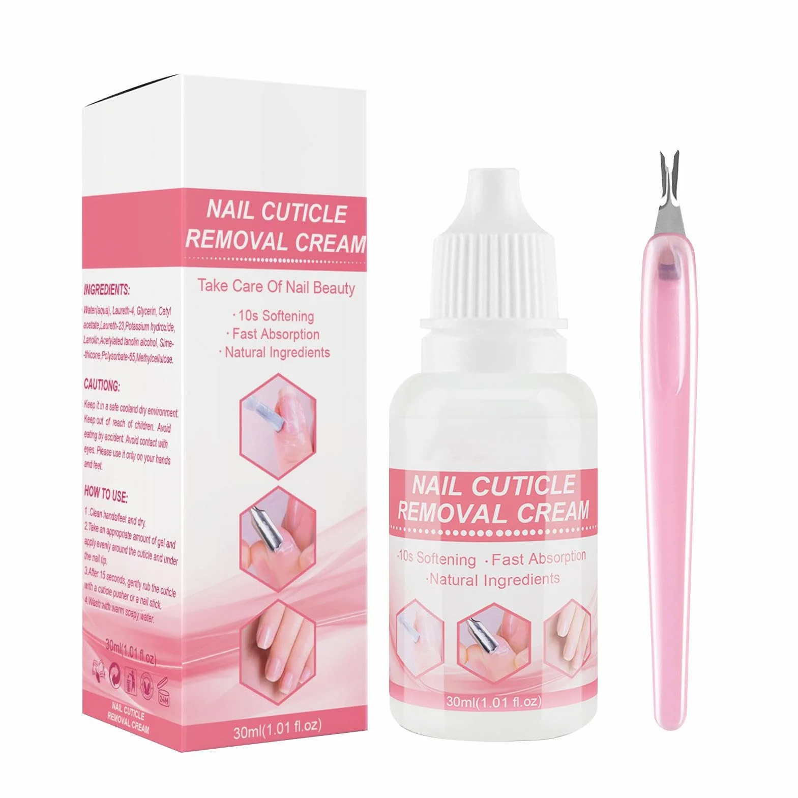 Crema per la rimozione delle cuticole | Kit per la rimozione delle cuticole | Crema rimuovi cuticole emolliente e delicata da 30 ml, ad assorbimento rapido e istantaneo, per mantenere le Skuda