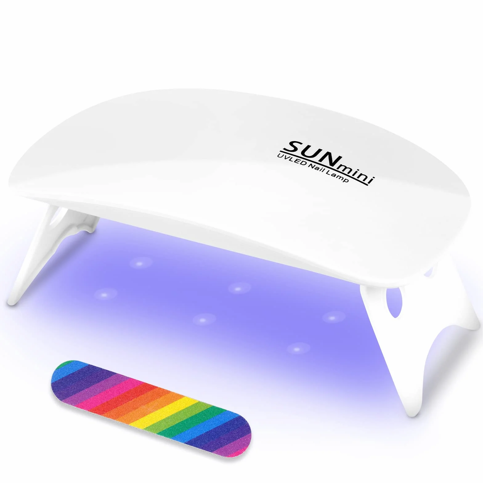 URAQT Professionale Lampada UV LED Unghie, Mini lampada per unghie portatile UV a forma di topo, Asciuga Smalto Gel Unghie, con Lima Unghie, Nail Lamp per Uso Domestico e Viaggiare(Bianco)