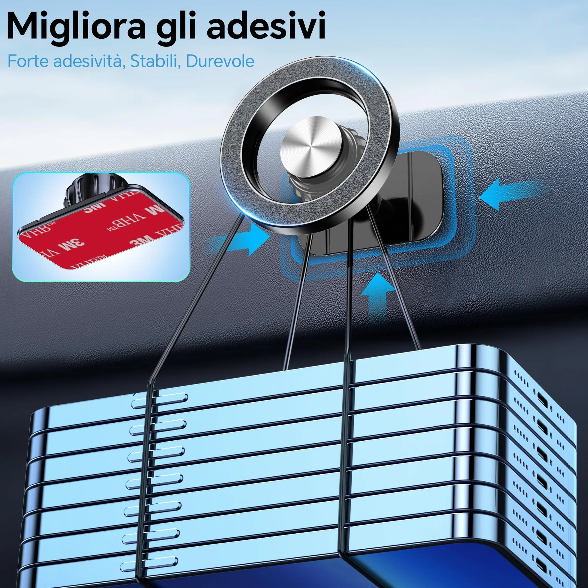 Coolpow Porta Cellulare Auto Magsafe 20 Potente Magnetico 360° Supporto Telefono Cruscotto Presa d'Aria Compatibile iPhone 17 Nero