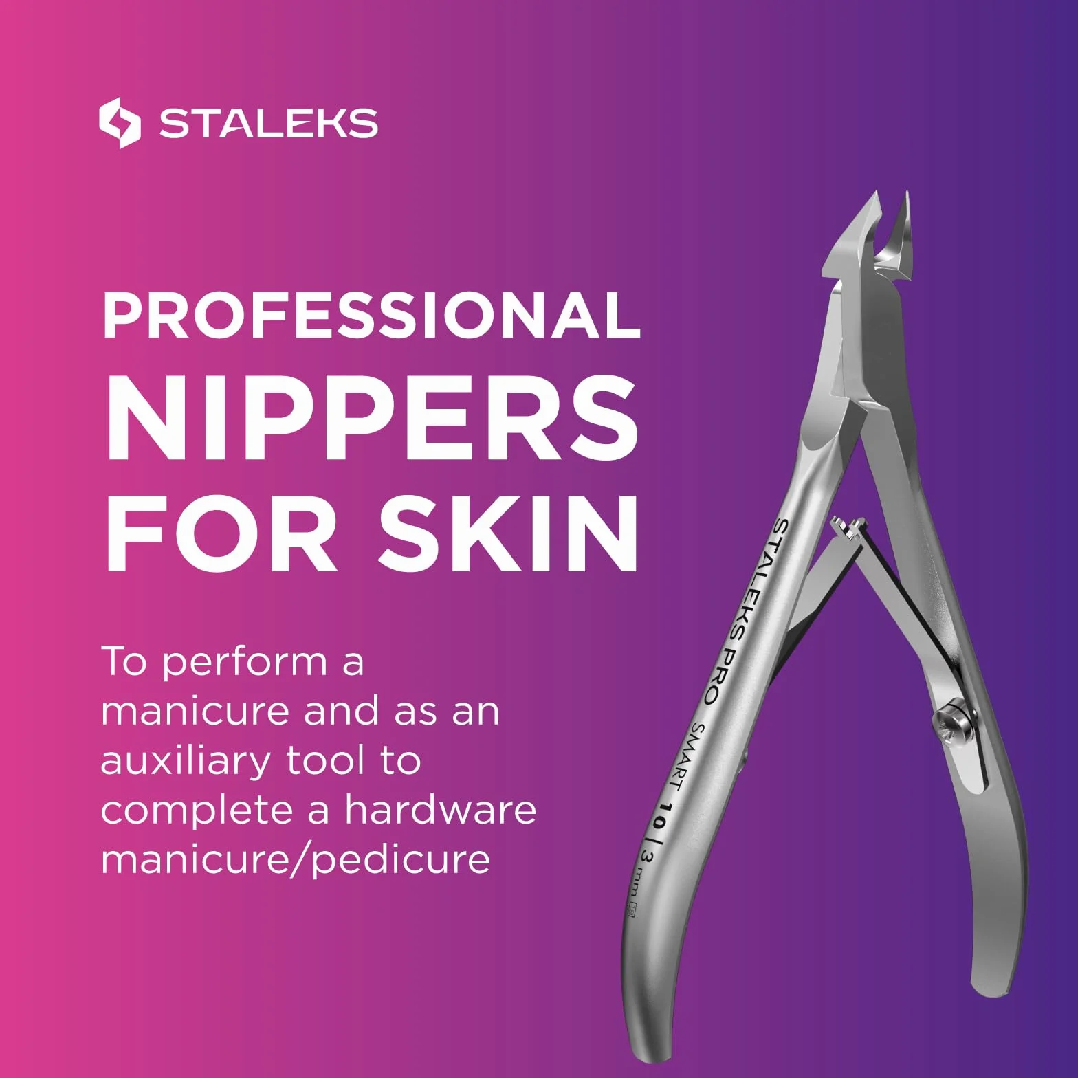 STALEKS PRO - Smart 10, Tronchesina Professionale per cuticole Lama da 3mm