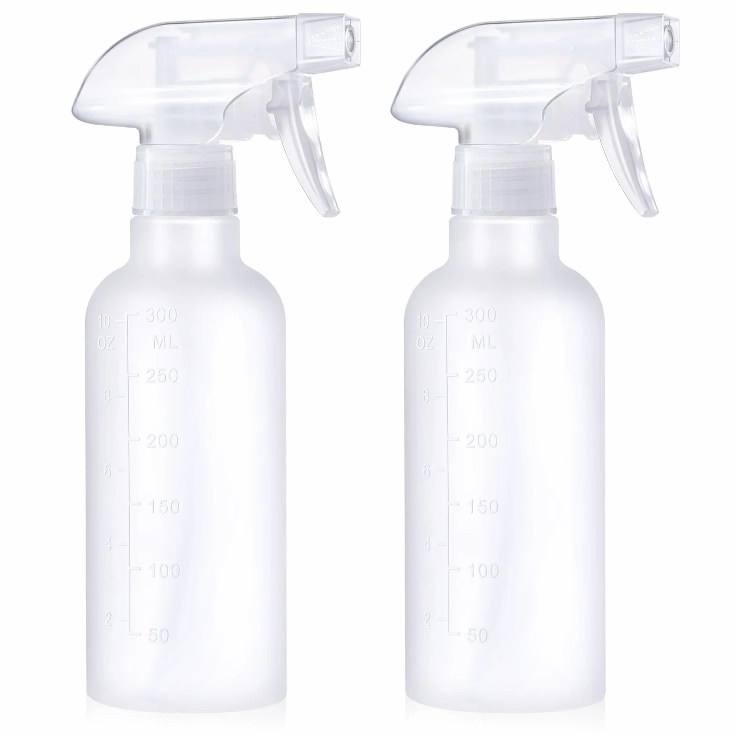 VEXPLO Spruzzino Nebulizzatore 300ml, Bottiglie Spray Vuote in Plastica Senza BPA, Regolabile Mist/Stream, Confezione da 2