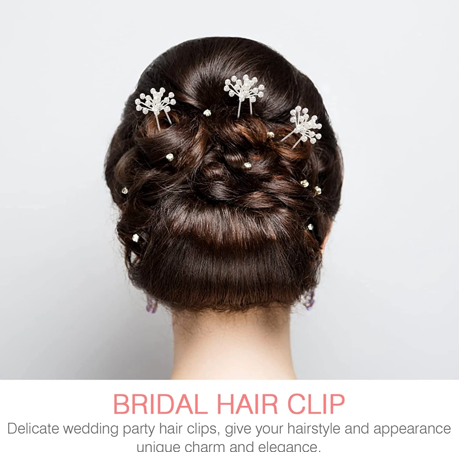 Forcine for capelli ， Fermagli for capelli for donna ， 40 pezzi Copricapo Spose Elegante Forcella Capelli Spilla da sposa Accessorio Ragazze Perle Chic Updo Chignon Gypsophila Damigelle d'onore Fiore