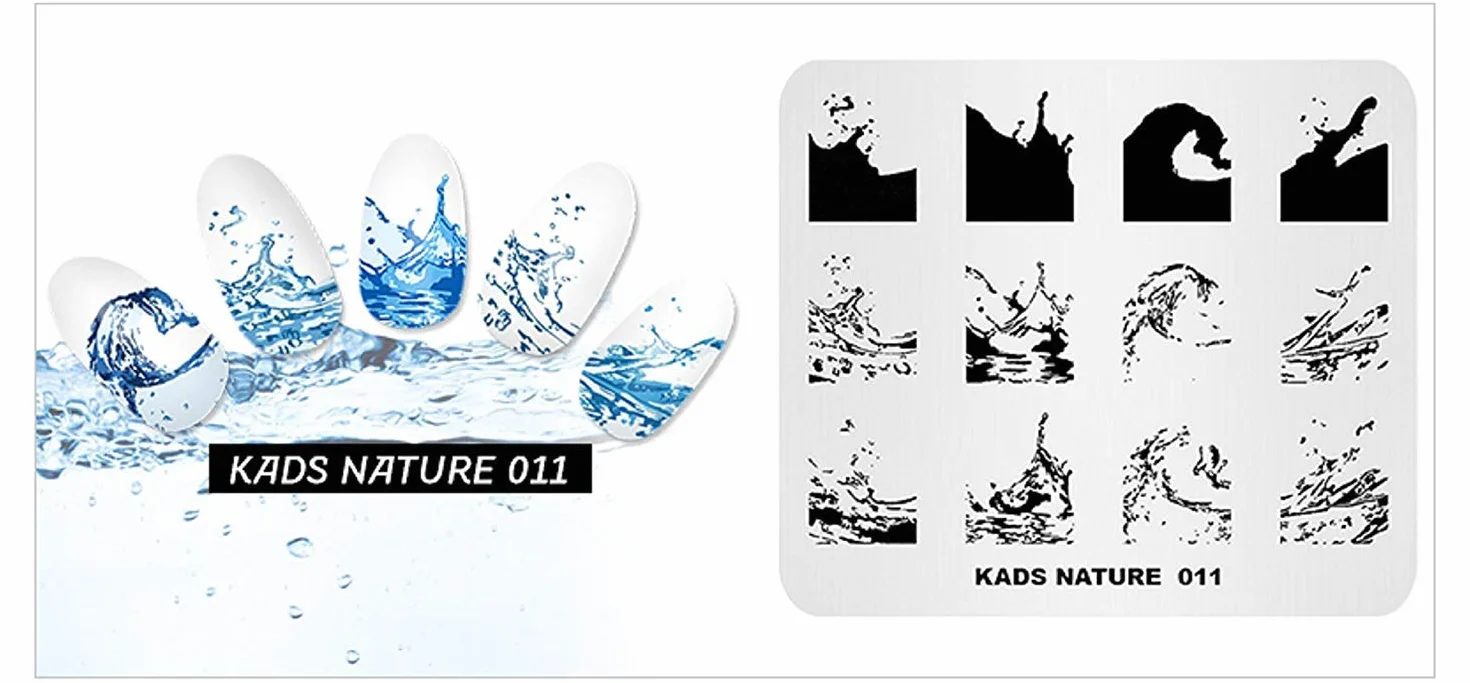 KADS Nail Stamping Piatto Oceno Natura Nail Art Timbro Template DIY Image Template Manicure Stamping Plate Stencil Tools (NA011)