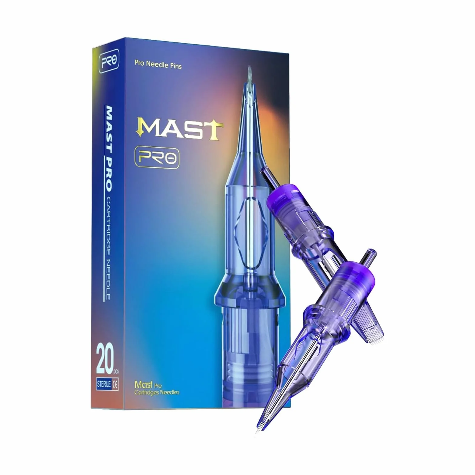 Mast Pro Aghi per Tatuaggi Professionale 20pezzi #08 0.25 0803RL Standard Round Liner Microblading Tattoo Needle Cartridge per Macchinetta Tatuaggi