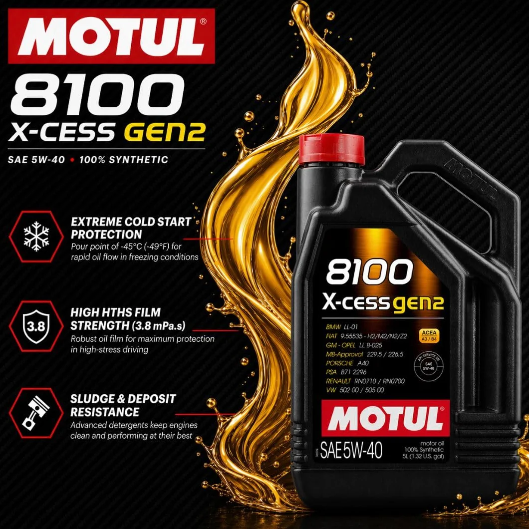 Motul 8100 X-Cess Gen2 5W40 5L Olio Motore