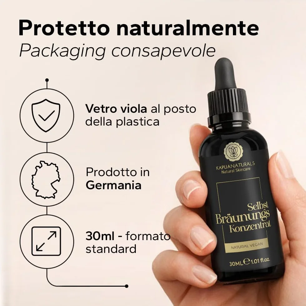 Tanning Drops • Gocce autoabbronzanti viso • 30ml sistema TAN&CARE per un colorito uniforme e naturale • gocce miscelabili • con la tua crema • pH calibrato • booster peptidico • Prodotto in Germania