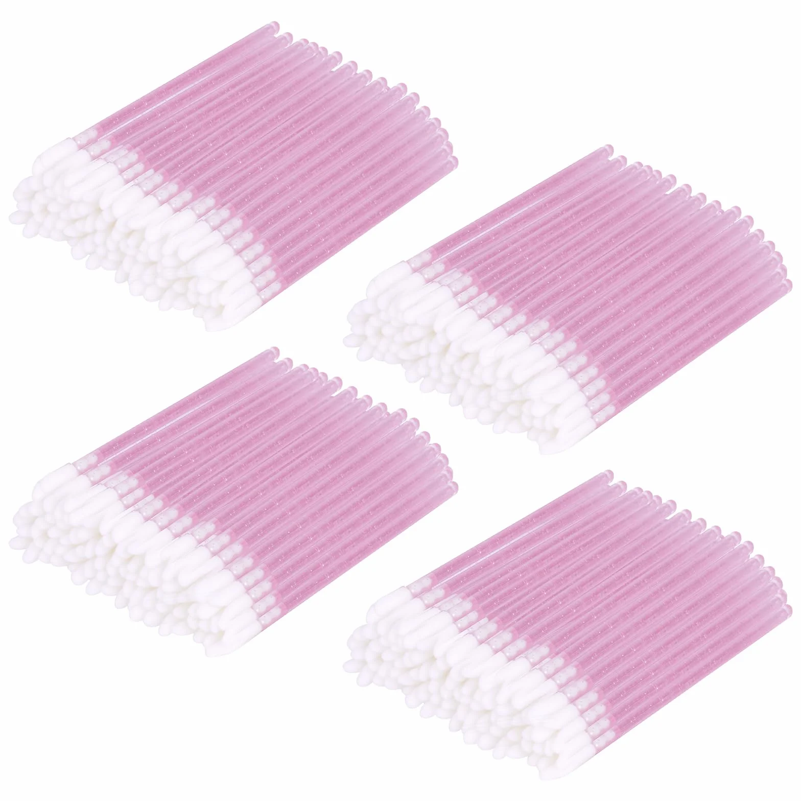 200 Pezzi Monouso Pennelli Labbra, Applicatore per Rossetto in Cristallo, Lip Gloss Applicatore Bacchette Pennello, Pennello per Dettagli Sulle Labbra(Rosa-Versione Crystal)