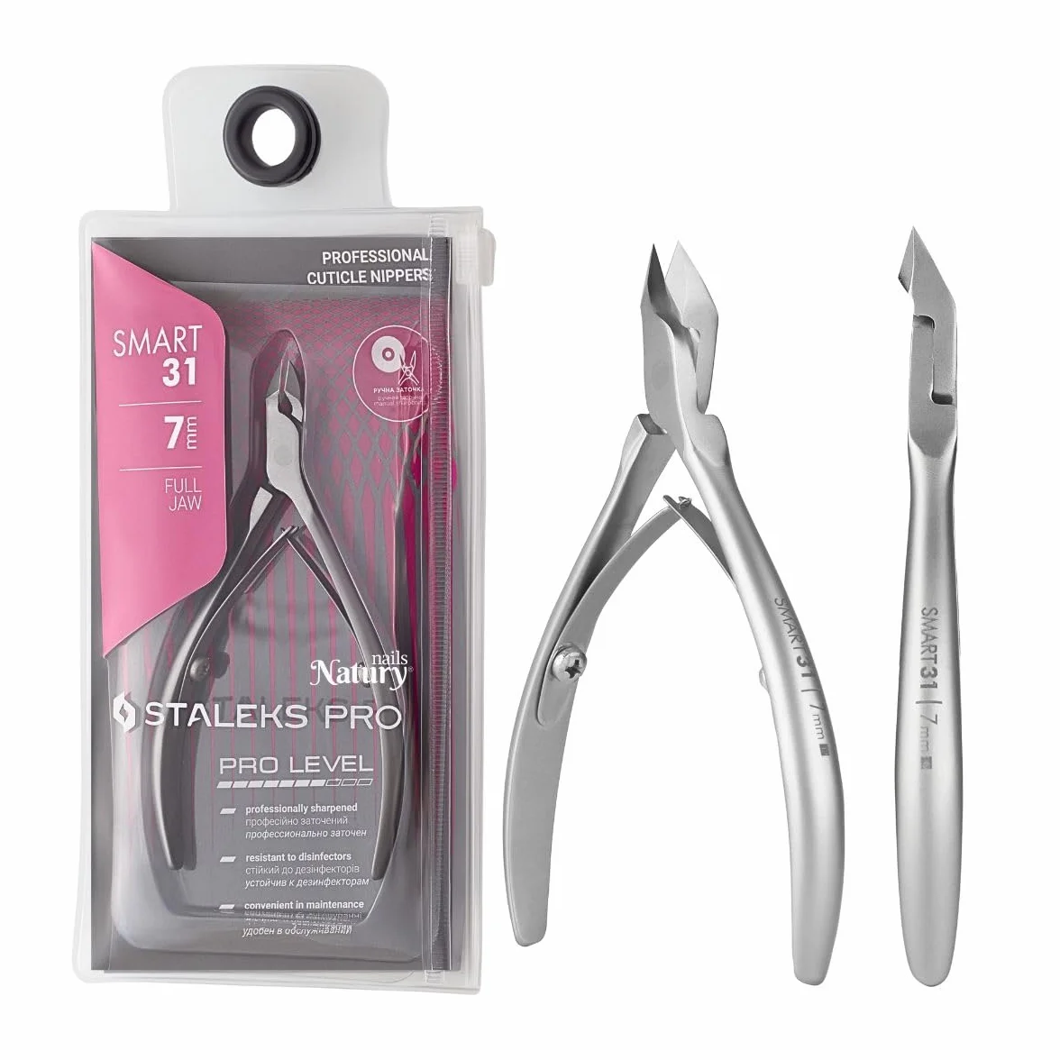 STALEKS PRO by Natury Nails Pinza professionale per cuticole 7 mm. Acciaio inossidabile. (Smart 31-7mm)
