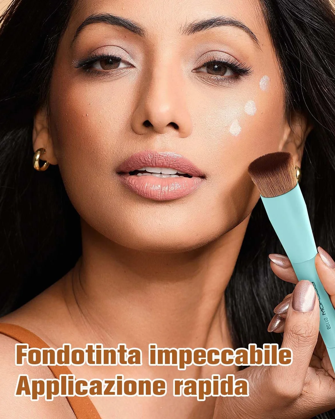 Pennello per fondotinta e correttore a doppia estremità Eigshow D110B, vegano, senza crudeltà