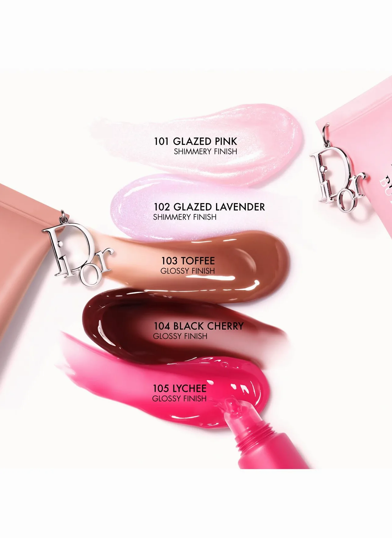 Dior Addict Lip Glow Butter, balsamo per labbra idratante brillante, 5 toni, formula naturale 90%, 24 ore idratante (101 Glazed Pink)