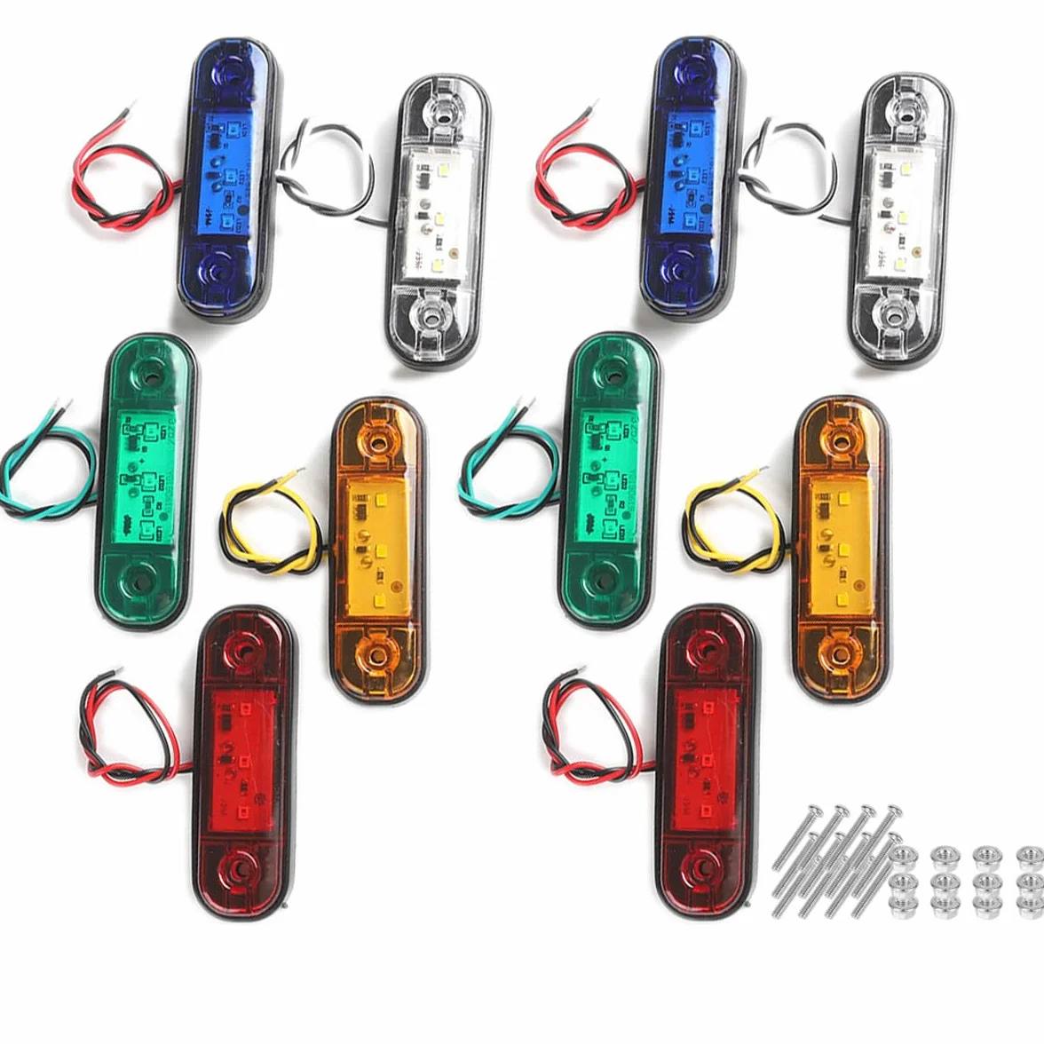 Luci di posizione laterali LED 10pcs 12V-24V IP65 impermeabili indicatori di direzione per auto camion