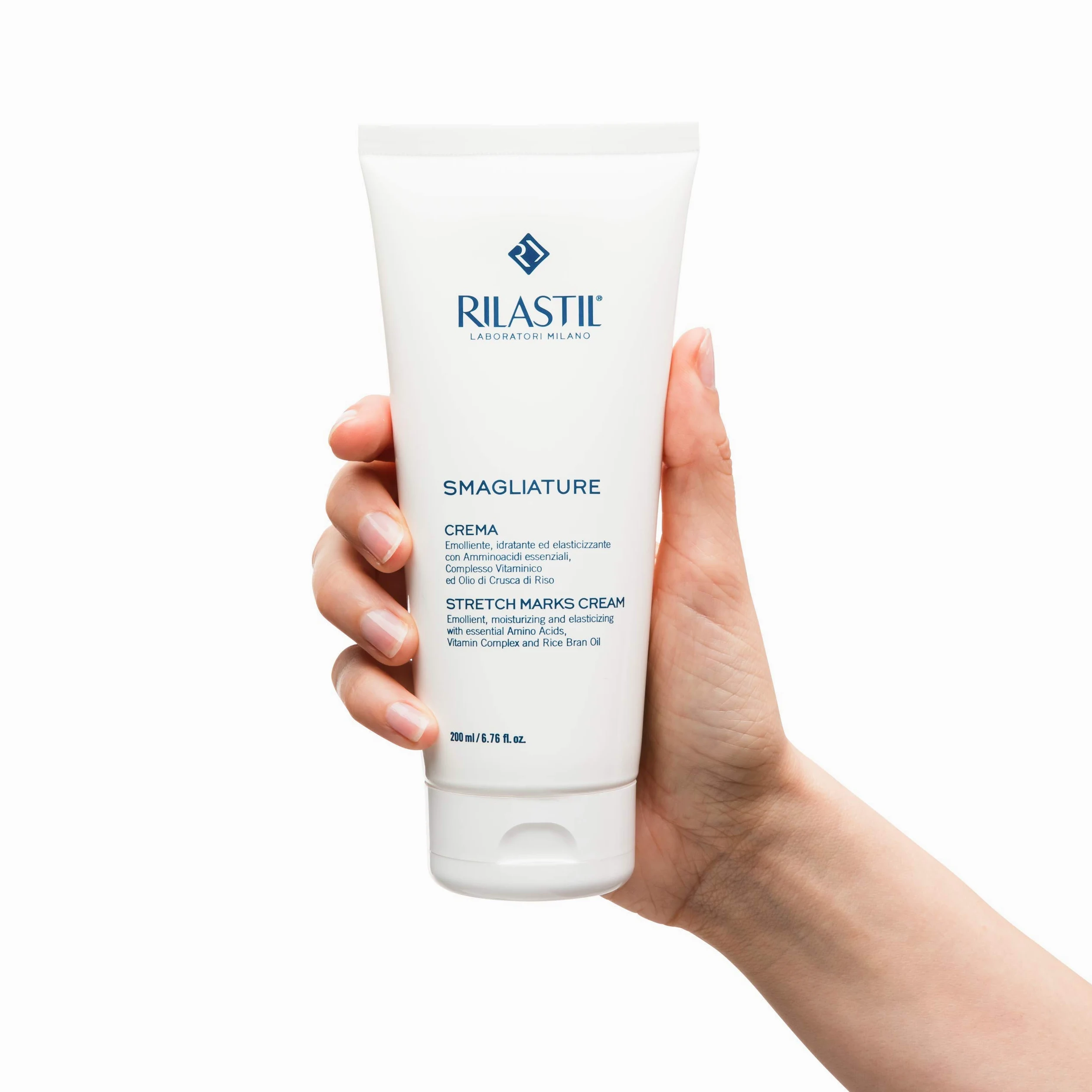 Rilastil Smagliature - Crema Antiestrías Duplo - Previene y Reduce las Estrías en Abdomen, Caderas, Glúteos, Muslos y Pecho, Perfume Sin Alérgenos, 200 + 200Mililitros