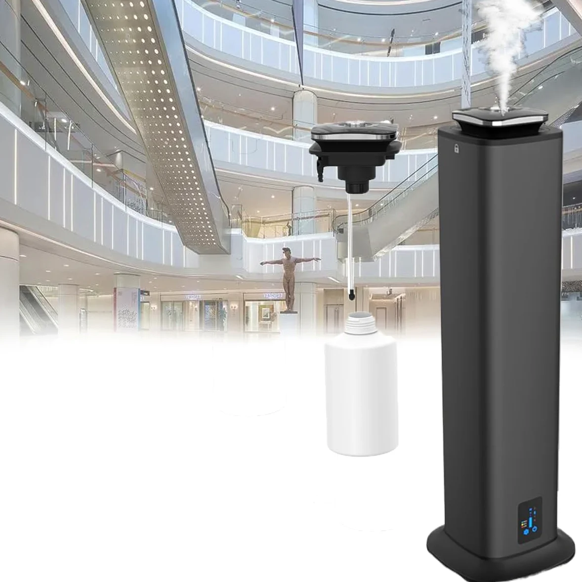 Diffusore Commerciale, Diffusore di aromi, Diffusore di Profumo Bluetooth Smart, Macchina per Diffusione di profumi, può Coprire 3000M³, Diffusori di Oli Essenziali da Pavimento- Black