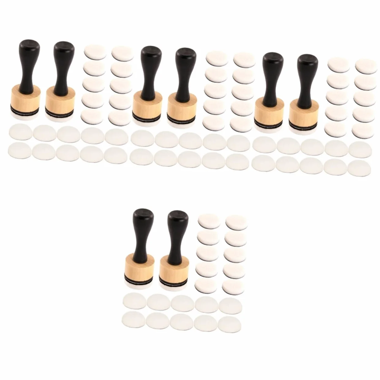 Operitacx 4 Set Di Pennelli In Spugna Timbri In Schiuma Per Pittura Spugne Per La Pulizia Spugne Per Il Trucco Rotonde Per Il Viso Per L'Artigianato Bastoncini Di