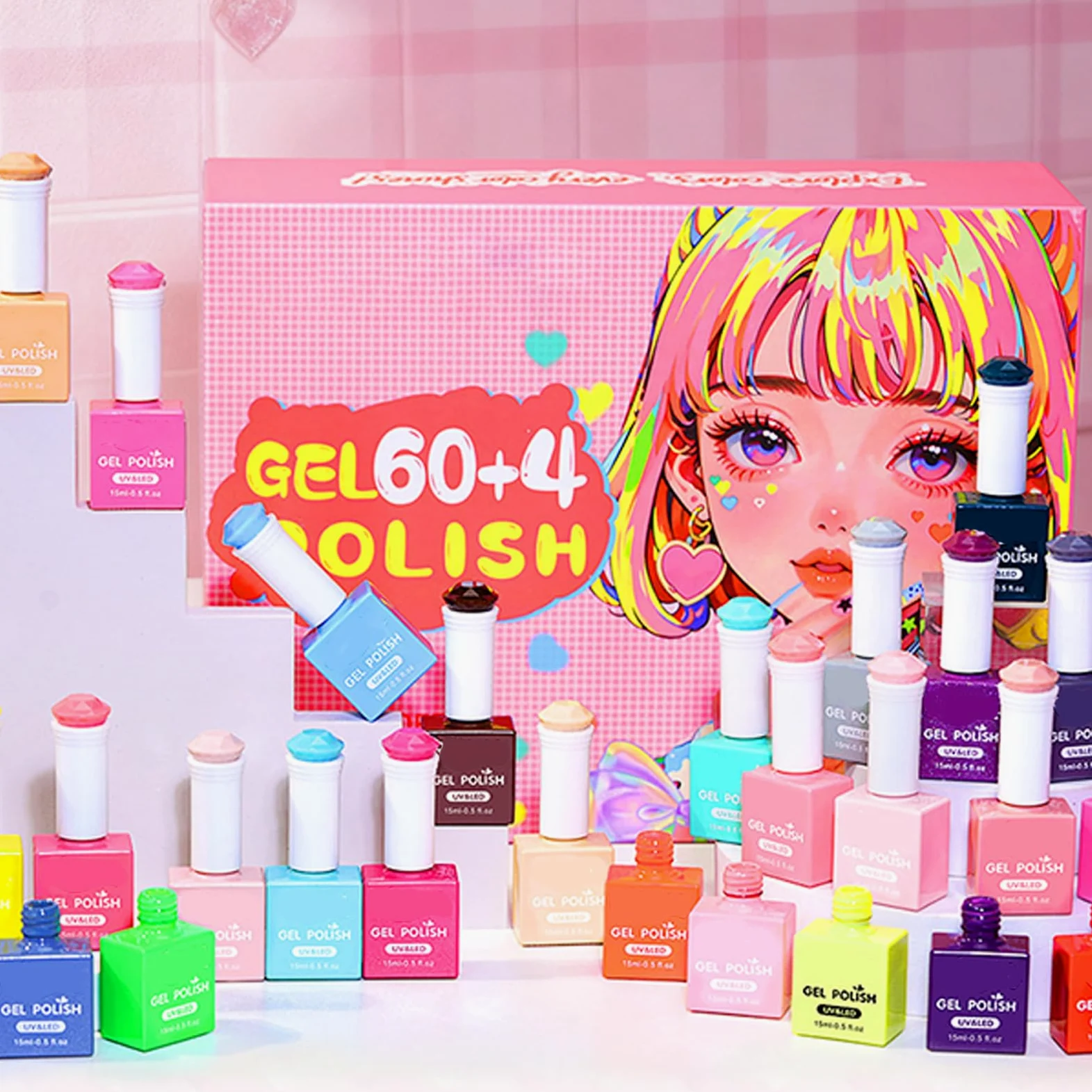 Set Smalto per Unghie Gel Asciugatura Rapida con 60 Colori e Lunga Durata | Kit Smalto per Unghie Per Vacanza Festa Salone Casa Viaggio Matrimonio Sposa Spa Cura Party Quotid