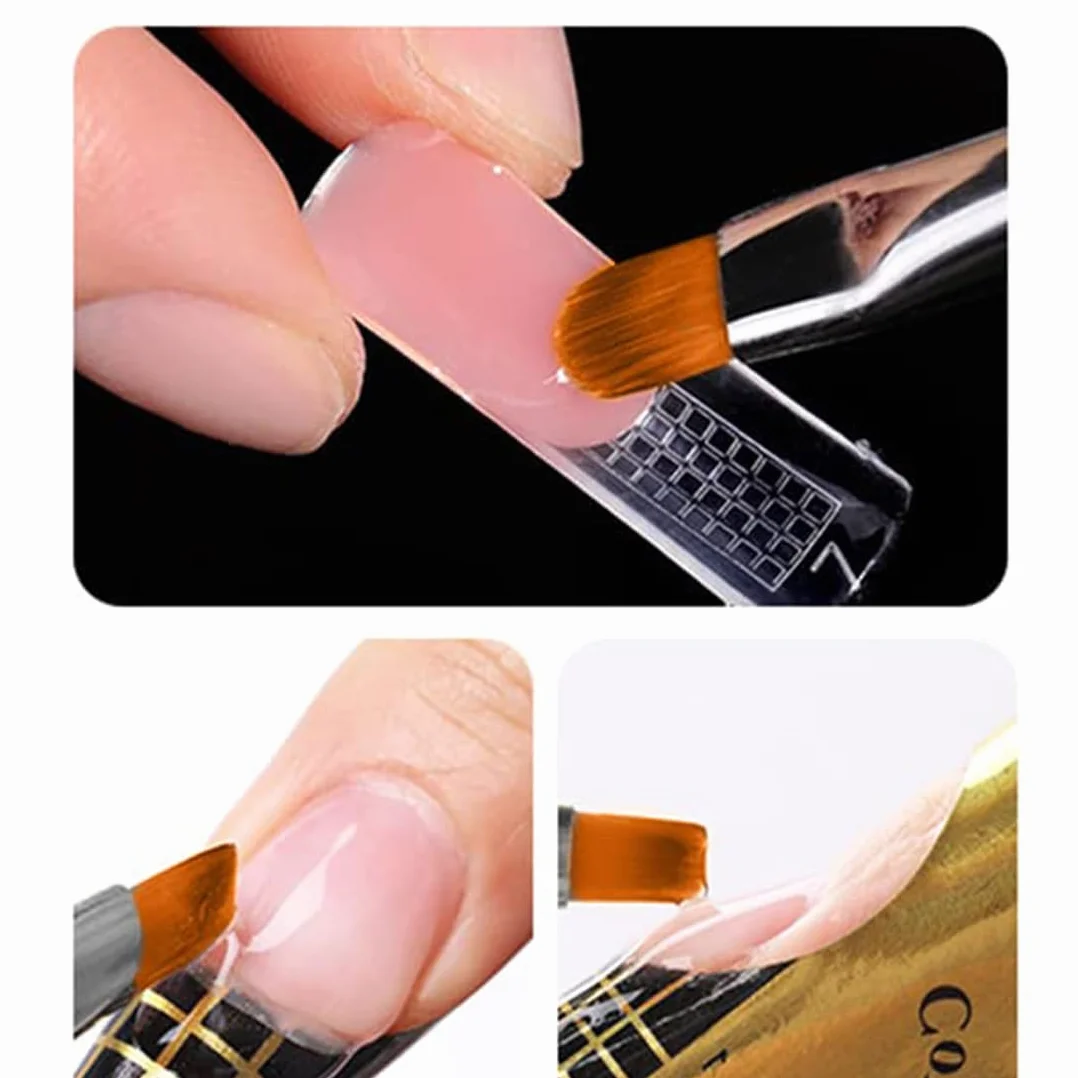 Set di 5 pennelli per unghie – Pennello professionale in gel e acrilico per unghie – Pennello gel per nail art – Pennello acrilico per unghie – Set di pennelli per unghie in gel