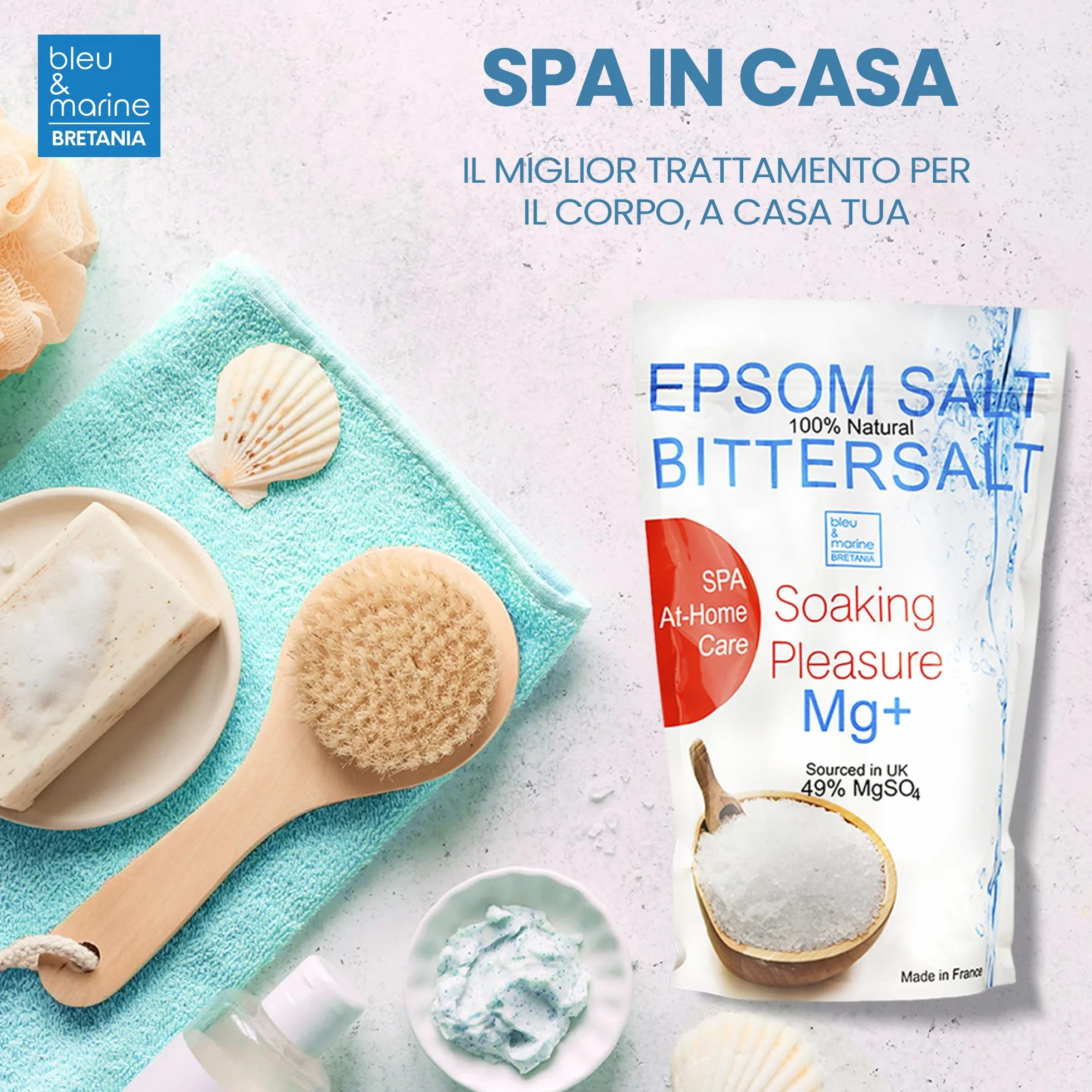 Sali da Bagno, Sali di Epsom, Detox, Magnesio Naturale, Rilassante Muscolare, Pedicure Antimicotico, Fertilizzante per Piante, 7000g