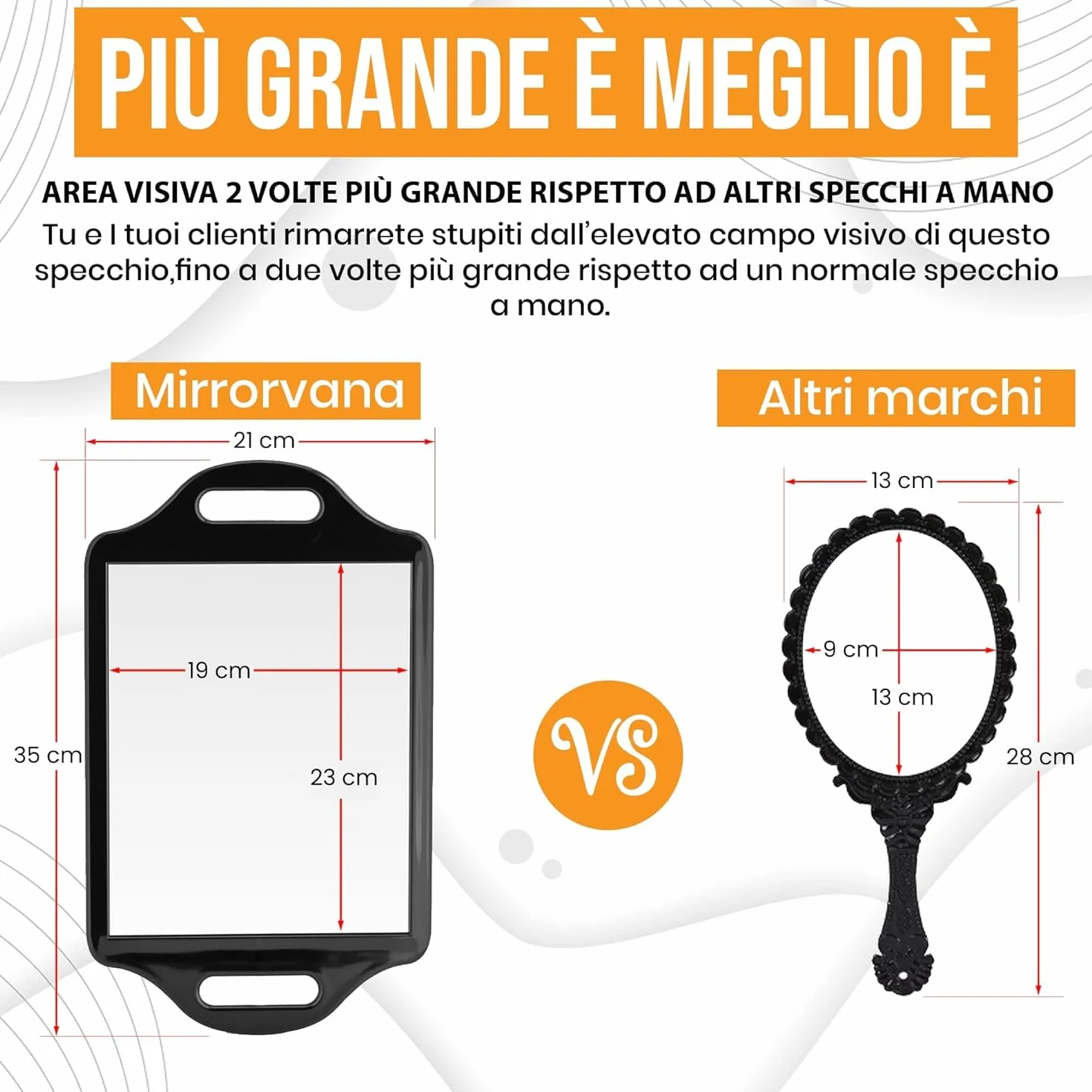 Mirrorvana Parrucchiere professionale portatile appendibile taglio capelli 21 cm x 35 cm