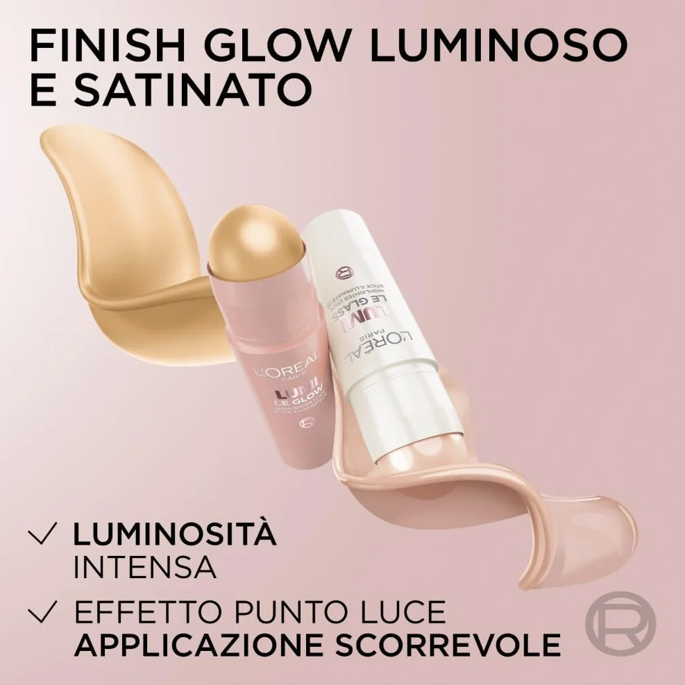 L'Oréal Paris Stick Illuminante Multi-Uso, Per Viso e Corpo, Pelle Luminosa e Radiosa, Effetto Glow Intenso e Istantaneo, Finish che Riflette la Luce, Lumi Glass, Tonalità: 610 Pearl Eclat, 5 gr