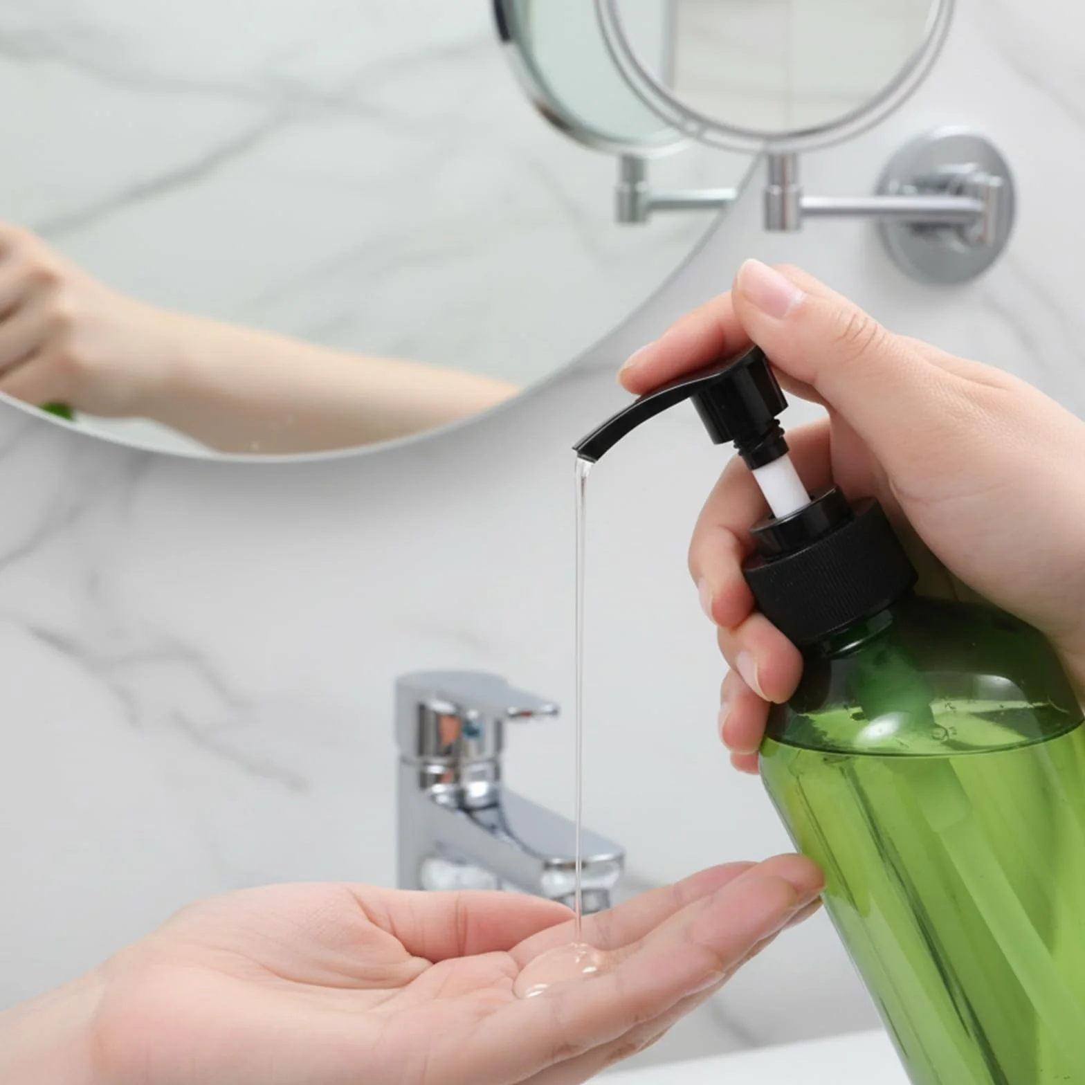 2 dispenser di sapone vuoto in plastica da 283,5 g, con pompa, ricaricabili, per shampoo, bagnoschiuma, bagno