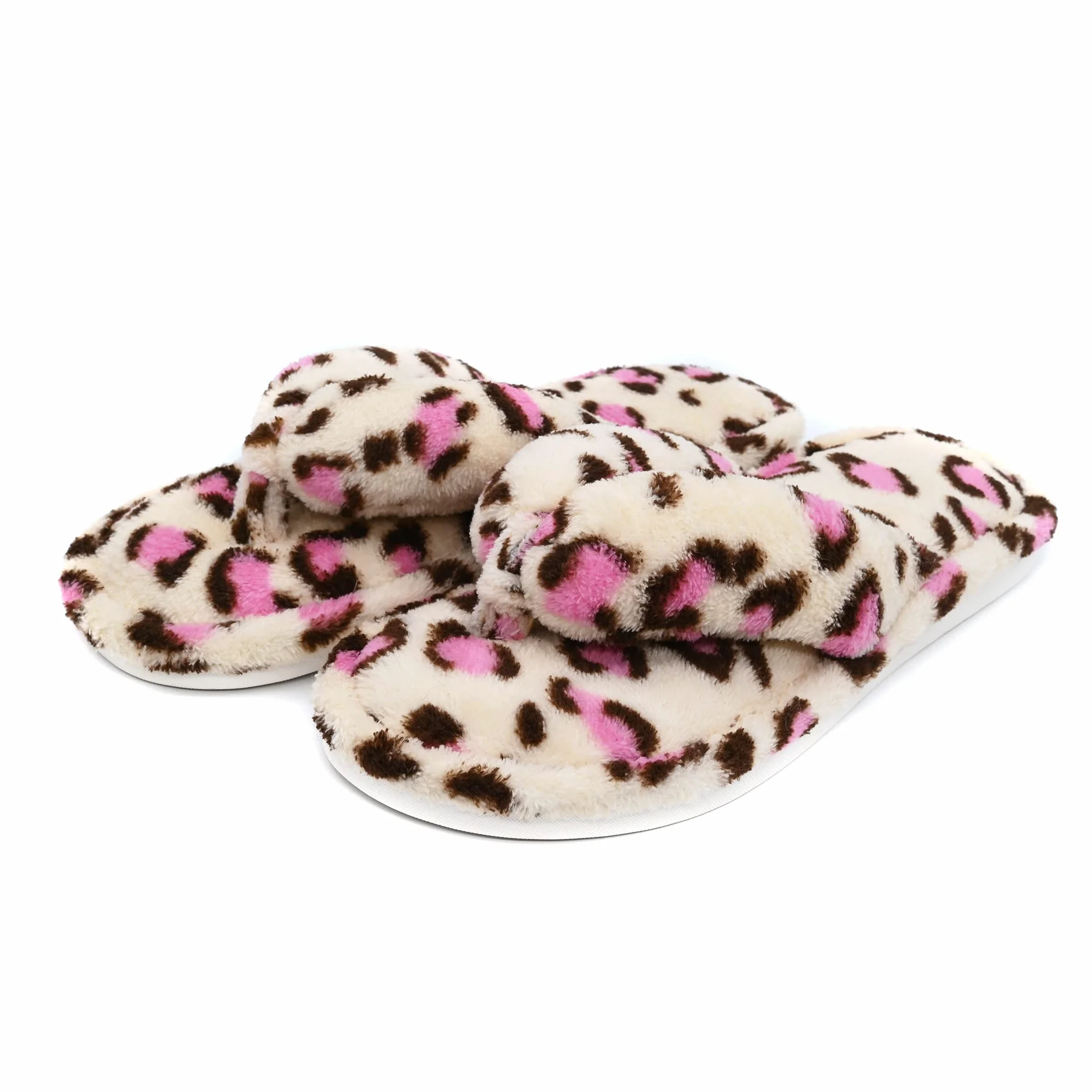 Pantofole da donna in pile corallo infradito da casa