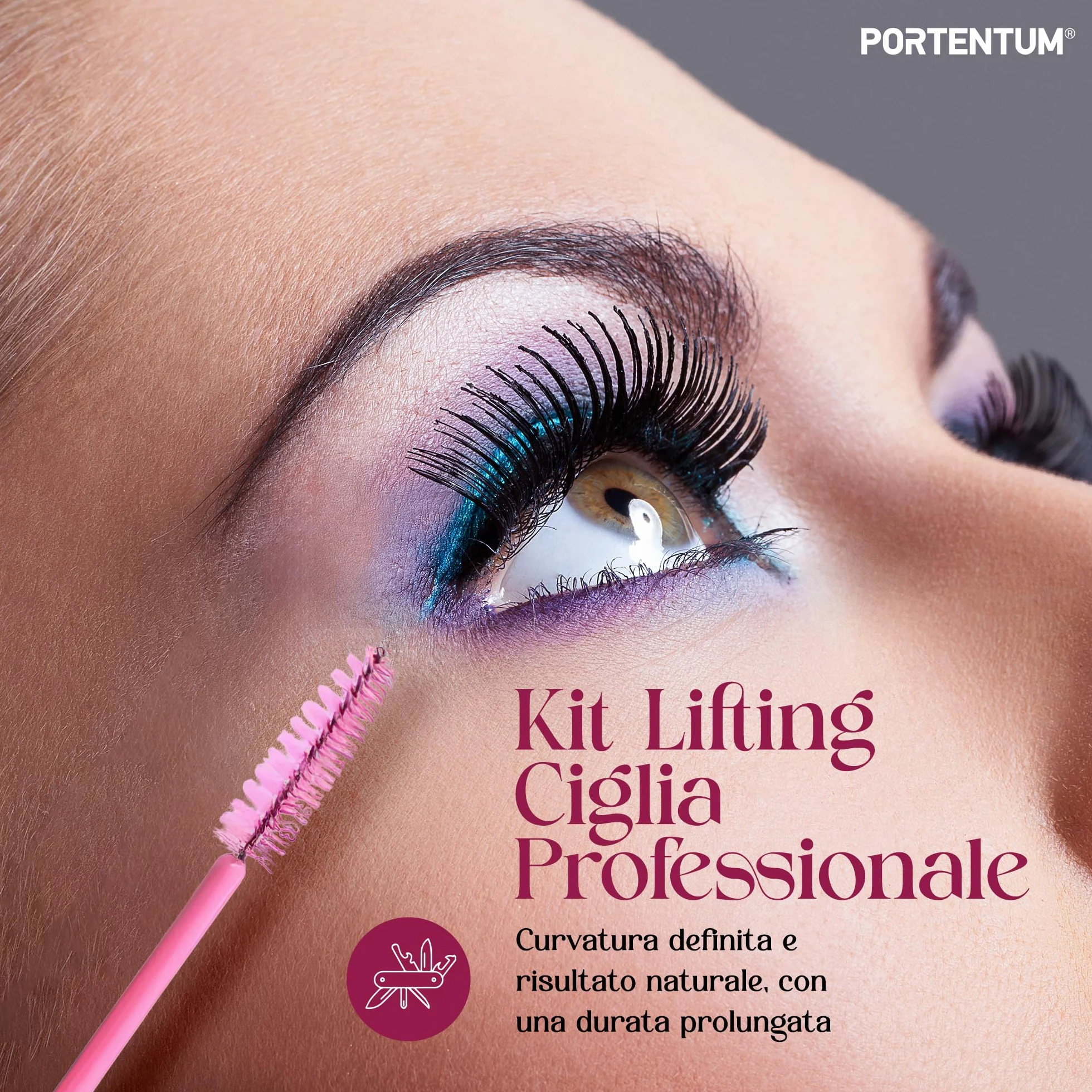 PORTENTUM Kit Laminazione Ciglia Professionale Semipermanente per Ciglia Arricciate