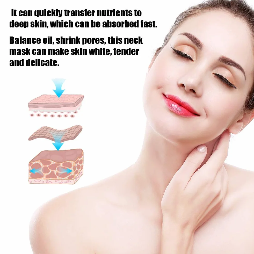 Maschera Collo Al Collagene, 5 Pezzi Maschera Rassodante Collo Al Collagene Anti-rughe Cuscinetti Al Collo Al Collagene Patch Patch per il Sollevamento delle Rughe Lisce Maschere Idratanti Cura(Oro)