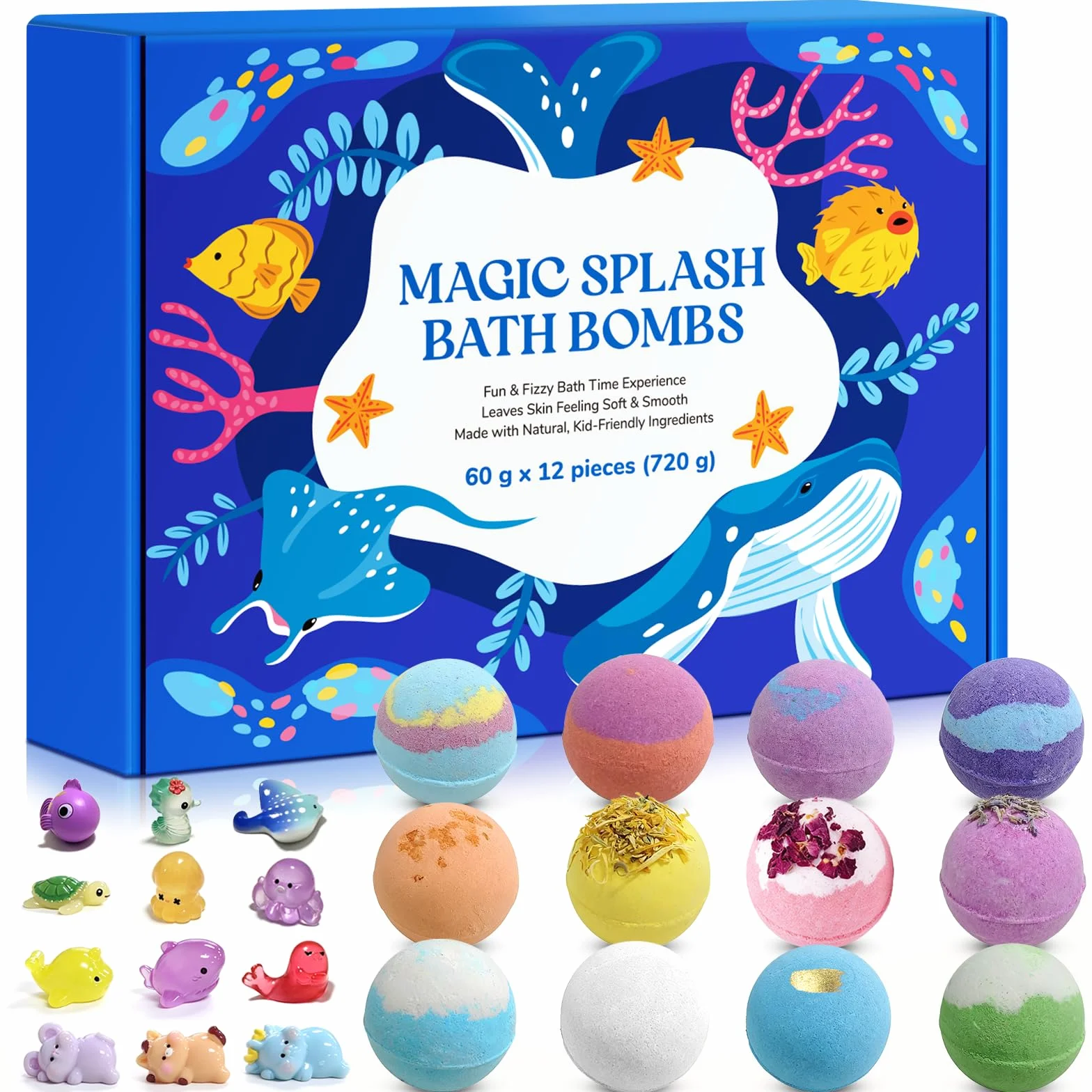 Bombe da bagno con sorpresa, 12PCS Bombe da bagno bambini, bombe da Bagno in Schiuma Organica Naturale, Regali per Ragazzi e Ragazze,bath bomb gift