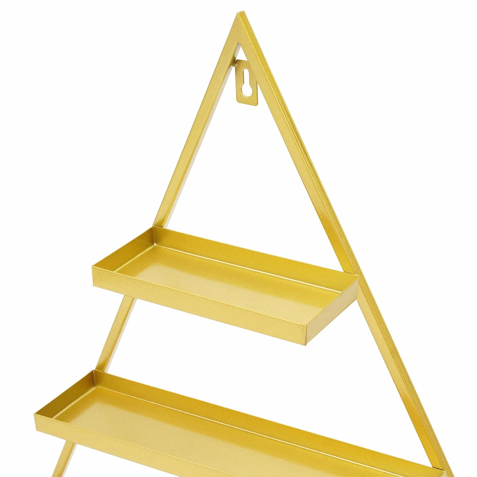 Set di 3 scaffalature triangoli metallo, organizer parete 5 livelli, contenitore unghie, profumo, rossetto, oli essenziali
