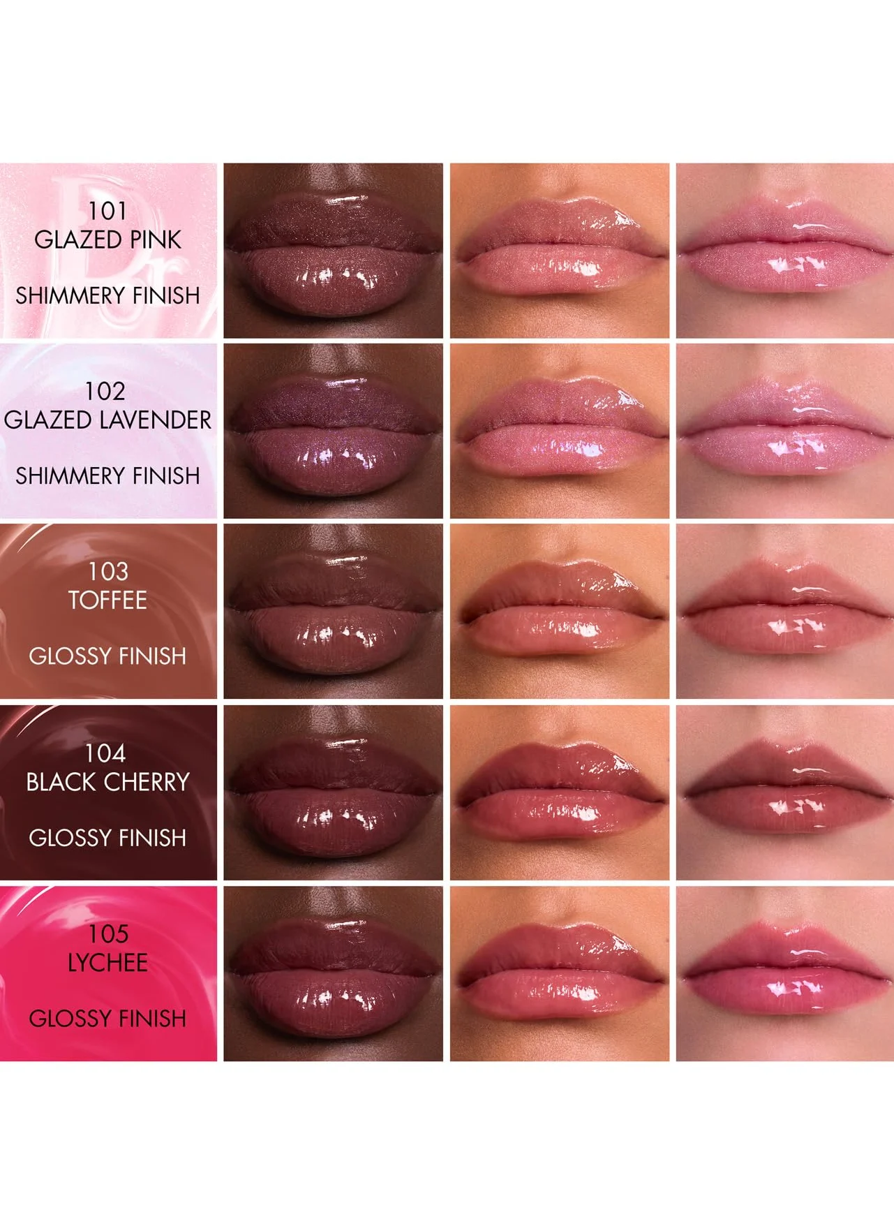 Dior Addict Lip Glow Butter, balsamo per labbra idratante brillante, 5 toni, formula naturale 90%, 24 ore idratante (101 Glazed Pink)