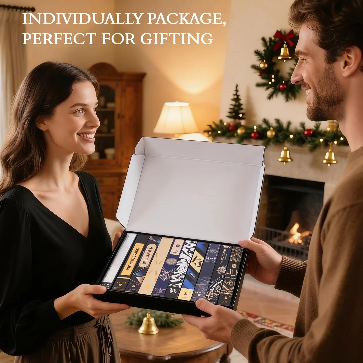 Profumo cofanetto regalo uomo, confezione da 10 profumi uomo da 35 ml, mini profumo da viaggio, note floreali, fruttate, legnose e cuoio, set regalo di profumi per Natale, San Valentino e compleanno