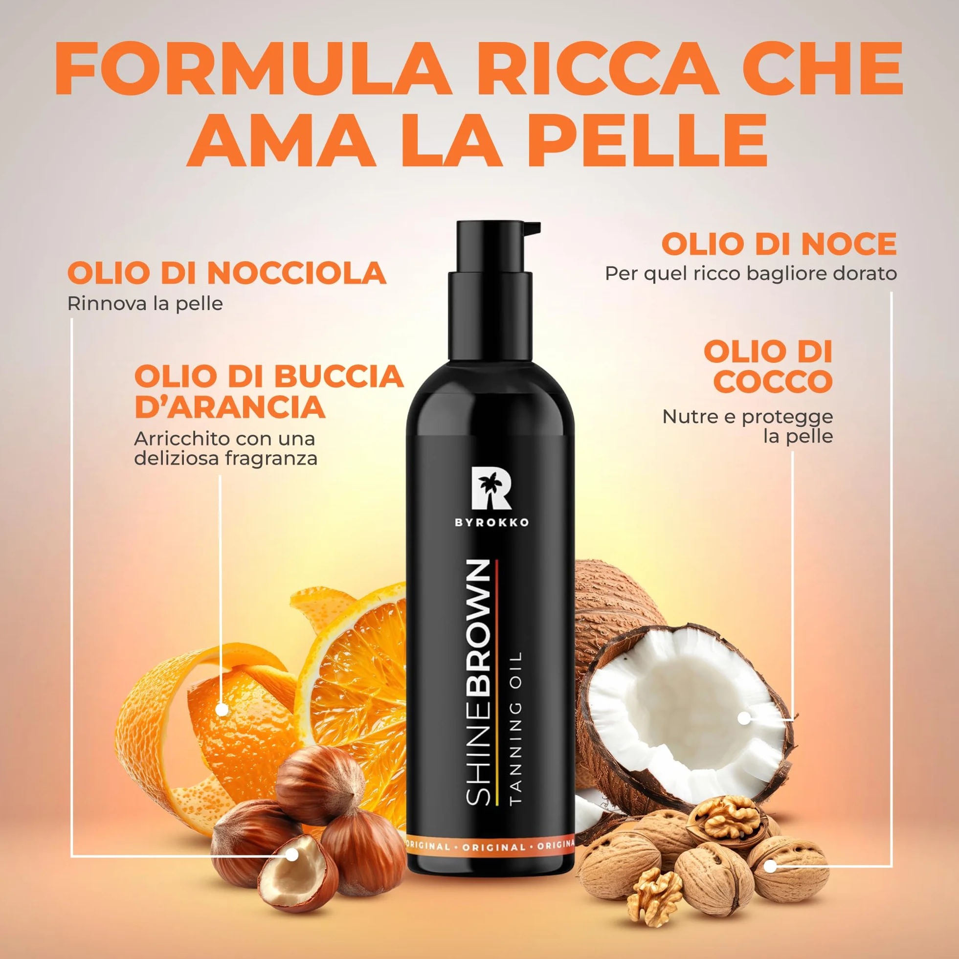 Byrokko Shine Brown Fast Olio acceleratore abbronzante per lettino e all'aperto