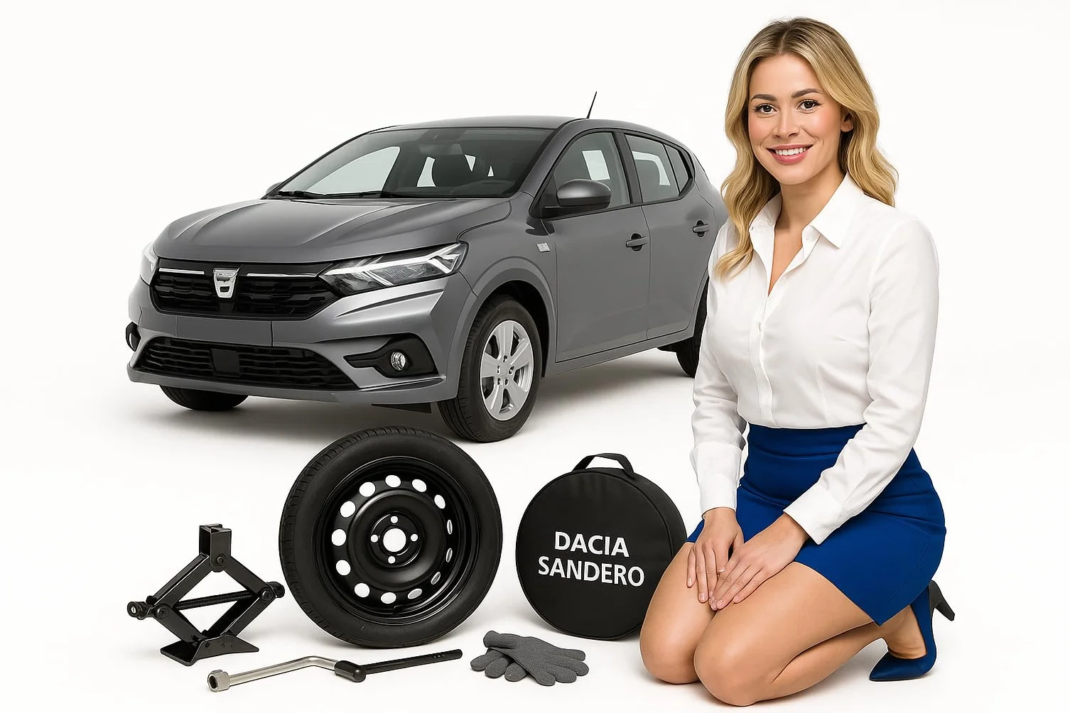 Generico Ruotino di scorta per DACIA Sandero Stepway Streetway 16 pollici 4 fori Kit Emergenza Auto 2020