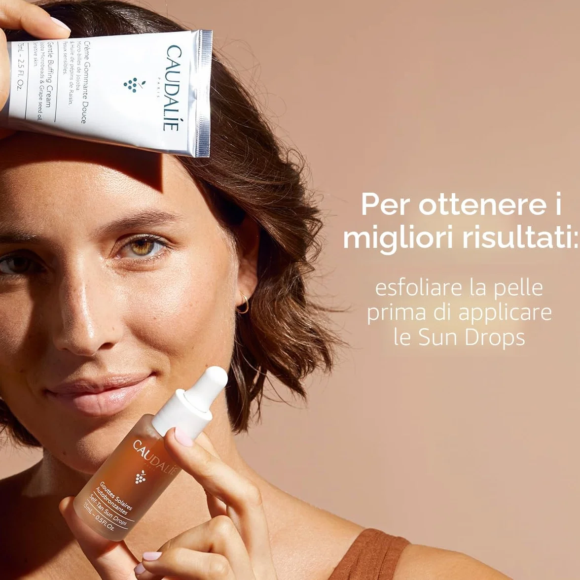 Caudalie Gocce Solari Autoabbronzanti 15 mL - Abbronzatura Graduale, Acqua d'Uva Bio, DHA Naturale, 99% Origine Naturale