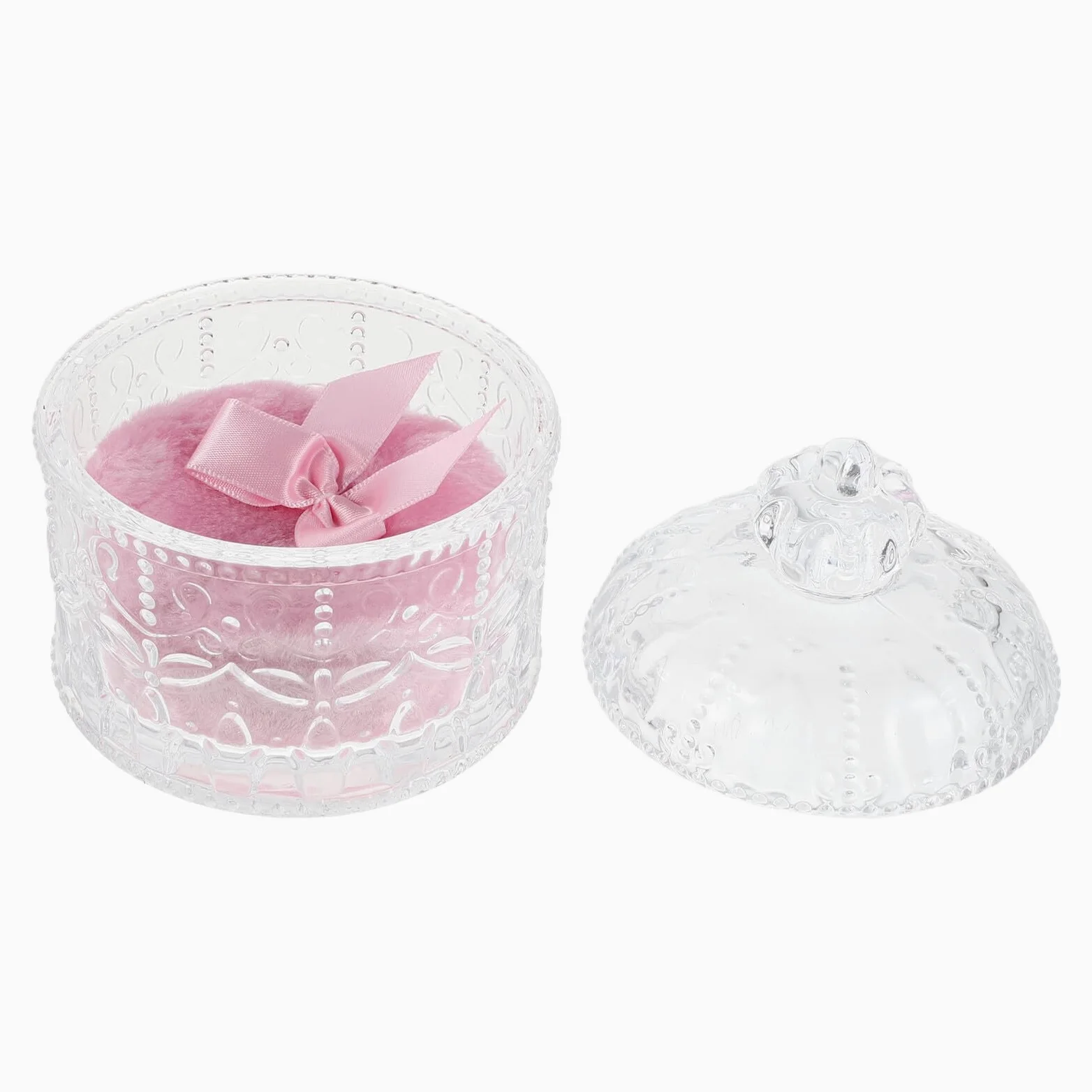 Homoyoyo Set 1 Spugna per Cipria Rosa Barattolo in Vetro e Materiale ad Alta Densità per Cipria in Polvere e Compatta, Applicatore Versatile per Viso, per Viaggio e Sostituzione