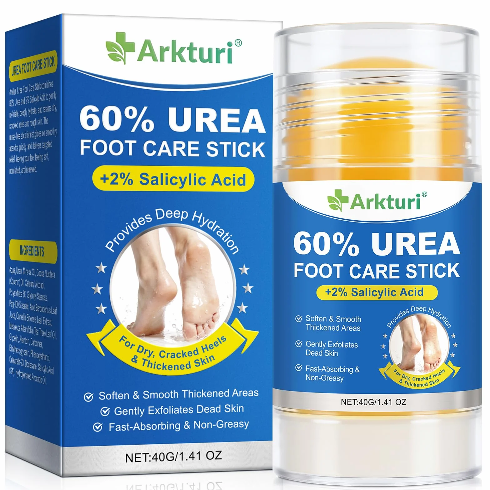 Crema Piedi Urea con 60%, Crema Urea Piedi 40g, Crema Piedi Secchi Screpolati,Rimuove Calli e Talloni Screpolati,Trattamento Idratante Intensivo per Piedi Secchi,Ripara, Ammorbidisce e Leviga la Pelle