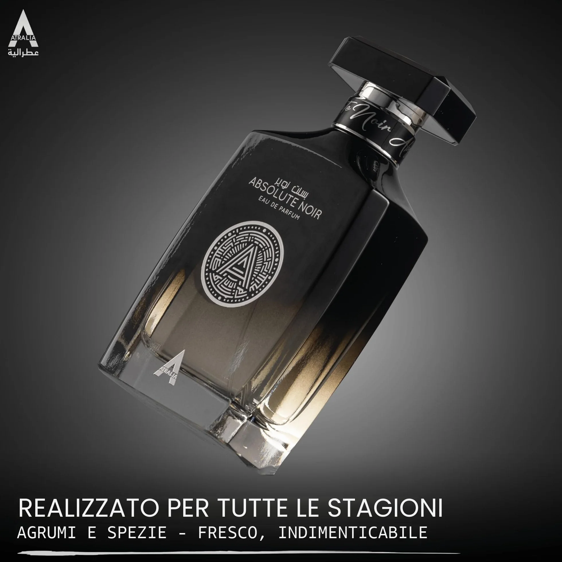Atralia Absolute Noir Eau De Parfum Uomo 100 Ml 3.4 Oz