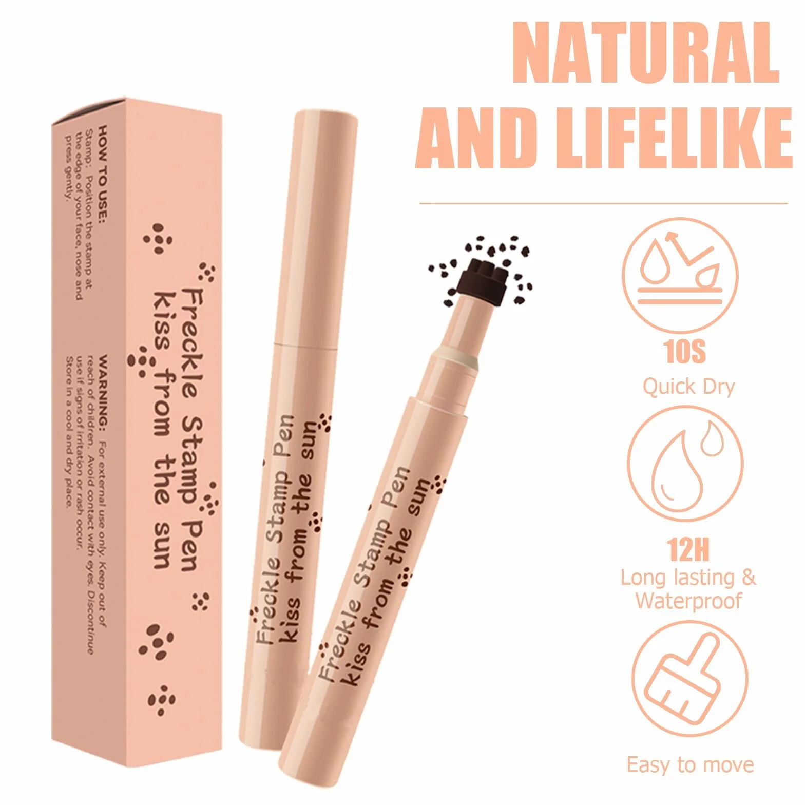 Due Penna per Lentiggini, Freckle pen Lunga Durata Impermeabile, per Un Look Naturale, a Lunga Tenuta e Waterproof, Perfetto per Il Look Quotidiano e per Le Occasioni Speciali