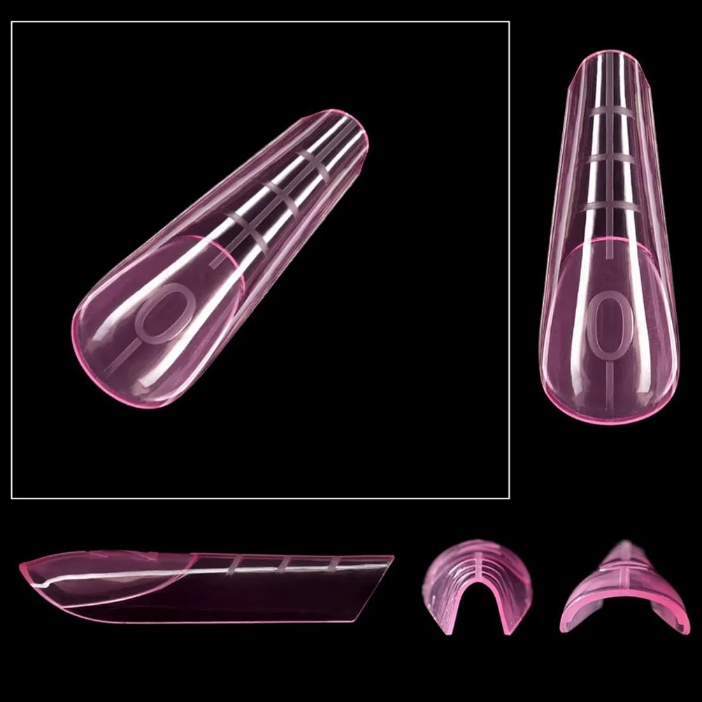 120 forme doppie per extension per unghie, in gel, copertura completa, con scala graduata, per manicure e nail art