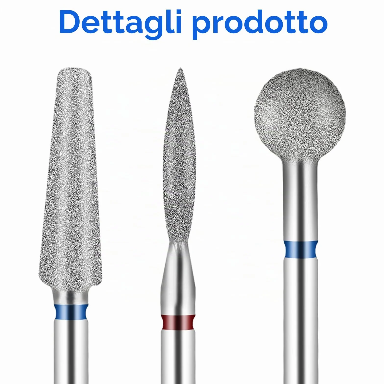 Qianyu Set 3 punte per fresa unghie lega tungsteno metallo duro professionali manicure pedicure