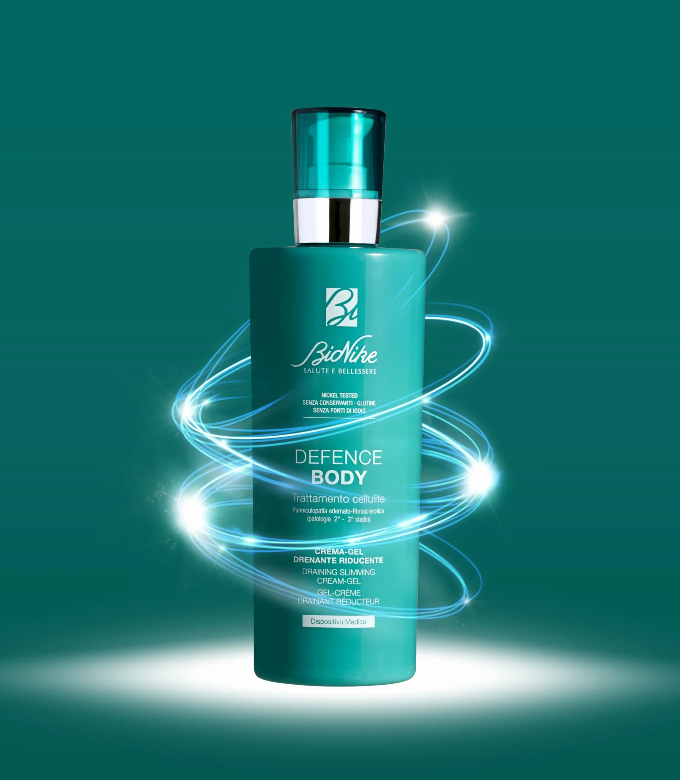 Bionike Defence Body Crema-Gel Anti-cellulite Azione Drenante Riducente per Pelli Sensibili Effetto Freddo 200ml
