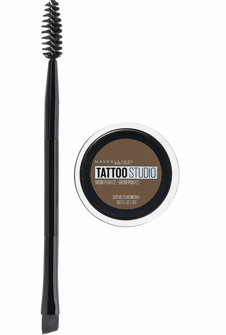 MAYBELLINE - TattooStudio Brow Pomade Sopracciglia Trucco Medio Marrone - 0,106 oz (3 g)