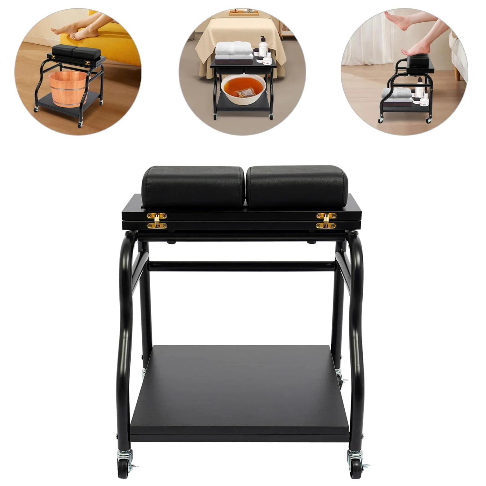Carrello da Parrucchiere BZYFJB Pediluvio per Manicure e Massaggio Salone Portatile con 4 Ruote e poggiapiedi Dispositivo Professionale per la Cura dei Piedi per saloni di Bellezza