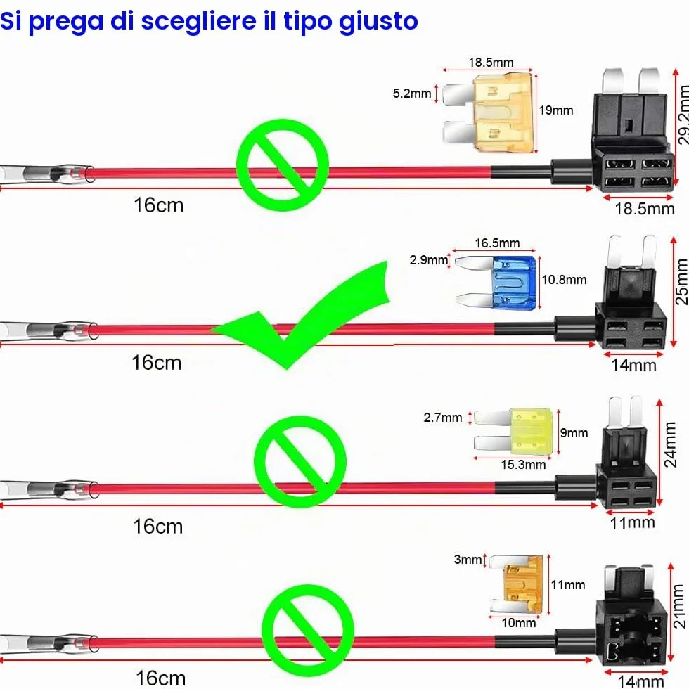 Gebildet Portafusibili ATM a Lama 12V-24V ADD-a-Circuit Fusibili Tap 16AWG Filo 6pcs ATS Fusibili a Lama 3A-20A Estrattore di Fusibili